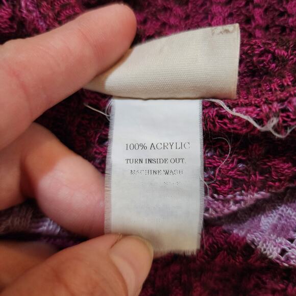 Daytrip Womens Pullover Scoop Neck Sweater Size S Purple Chevron Short Sleeve - Picture 6 of 9